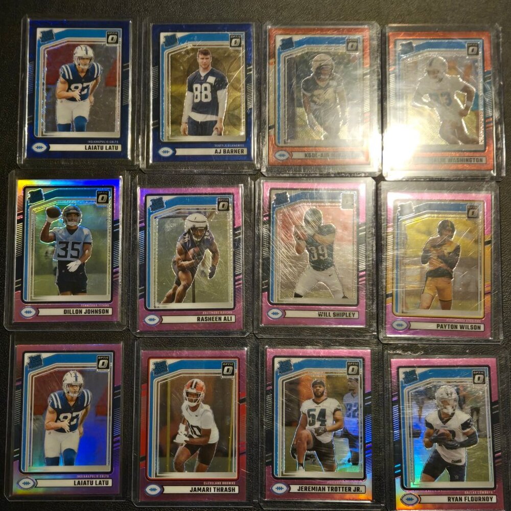 Donruss Optic Football Rated Rookie Pink Blue Red Prizm Lot 12 Cards RC
